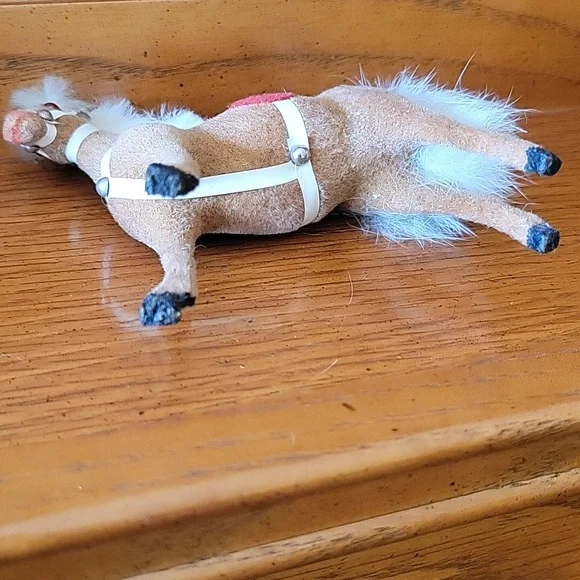 Vintage Flocked Horse - Picture 7 of 11